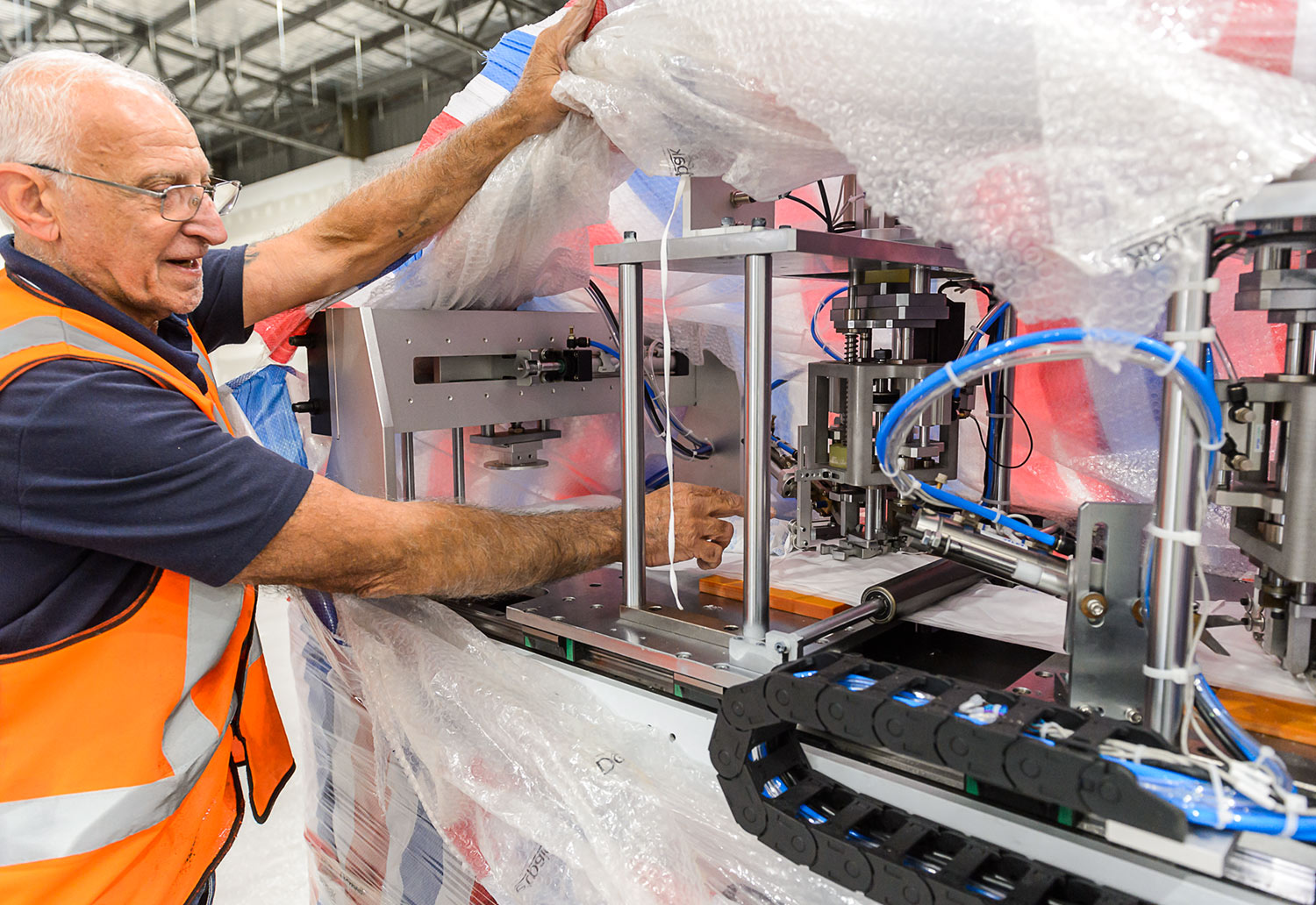 Machines are being set up in new mask manufacturing facility