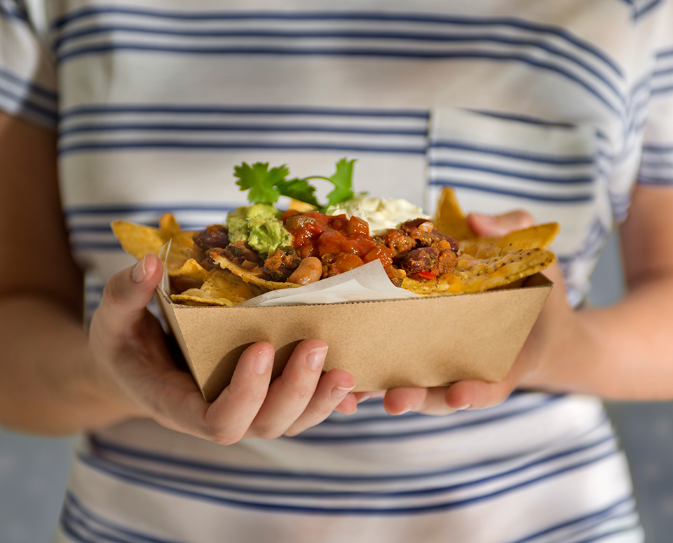 Woman with nachos